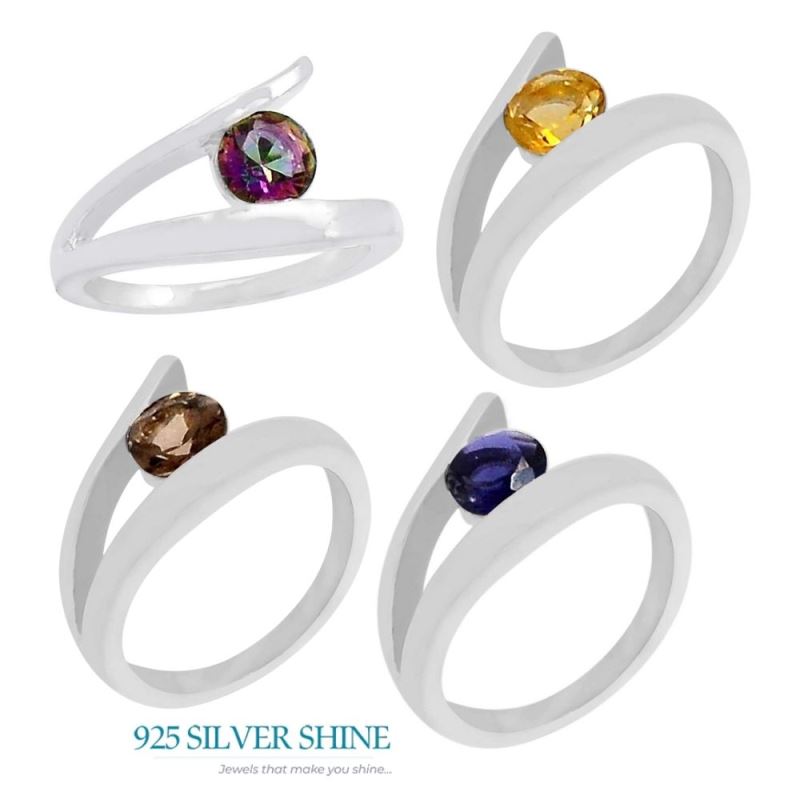 Stunning Smoky Quartz Semi Precious Gemstone Ring In 925 Silver 925SR073-1_1