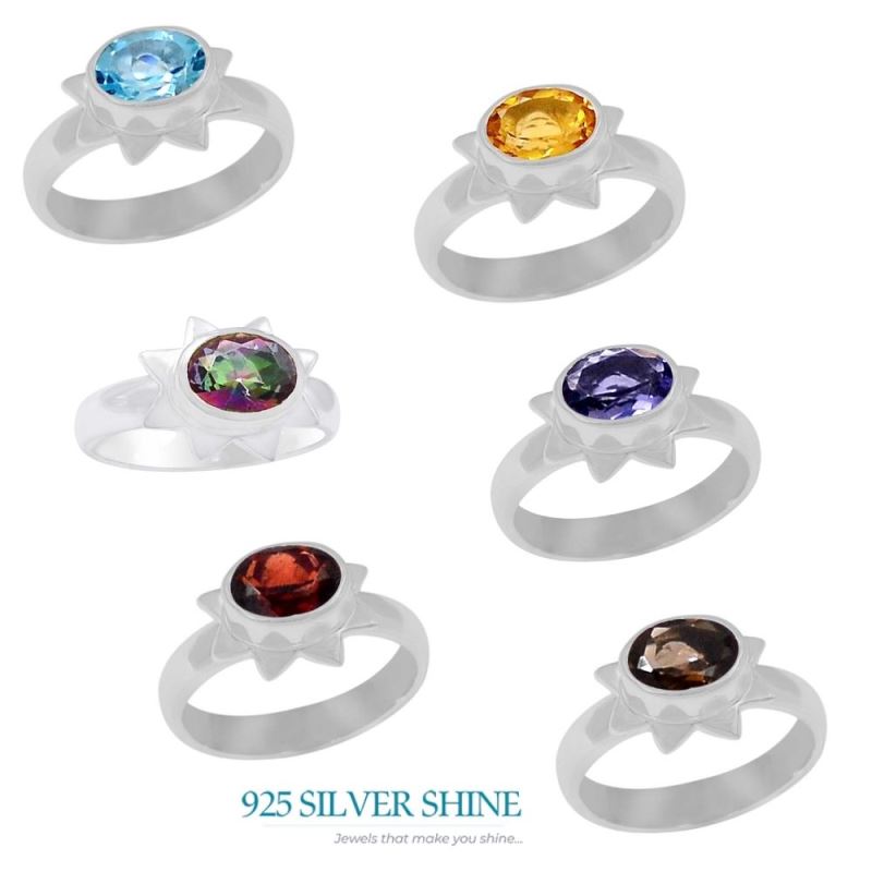 Natural Smoky Quartz Gemstone Ring In Solid Silver 925SR077-1_1