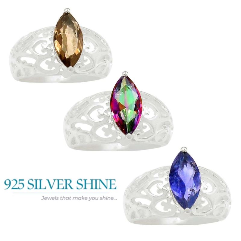 Mystic Topaz Gemstone Handmade Ring In Solid Silver 925SR078-2_1
