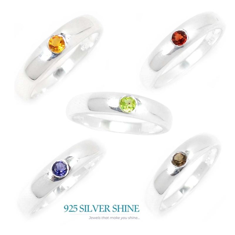 Sterling Silver Citrine Birthstone Rings 925SR081-1_1