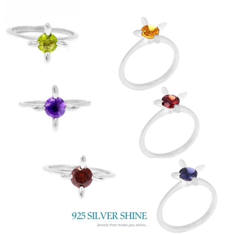 Handmade Sterling Silver Peridot Single Stone Rings 925SR095-1_1