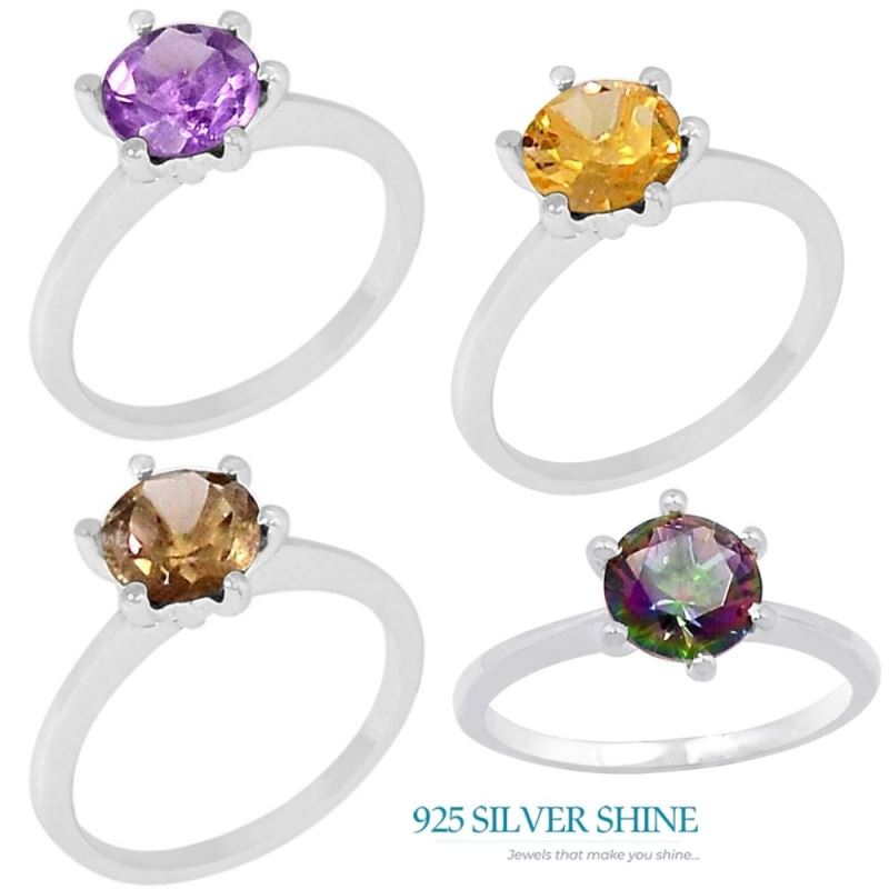 Smoky Quartz Gemstone Handmade Ring In 925 Solid Silver 925SR100-1_0