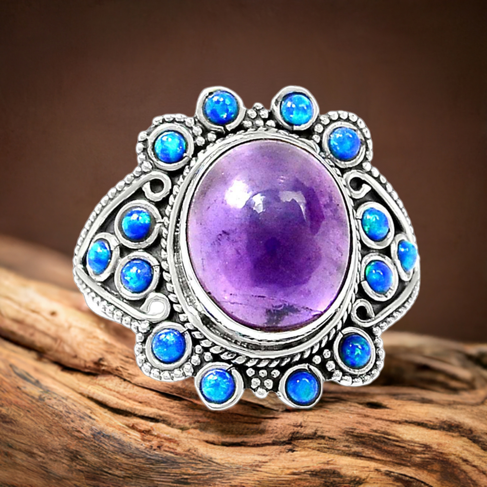 Semi Precious Multi Gemstone Rings In 925 Sterling Silver Jewelry 925SR1027