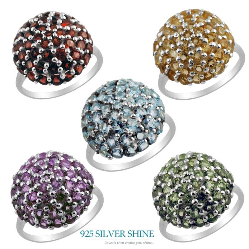 Solid 925 Silver Rings In Natural Garnet Gemstone 925SR1442_2