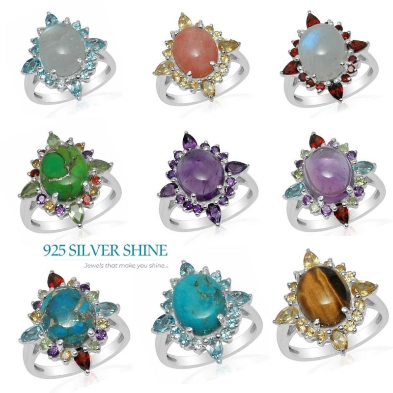Semi Precious Amethyst Gemstone Rings In 925 Sterling Silver Jewelry 925SR1476_2