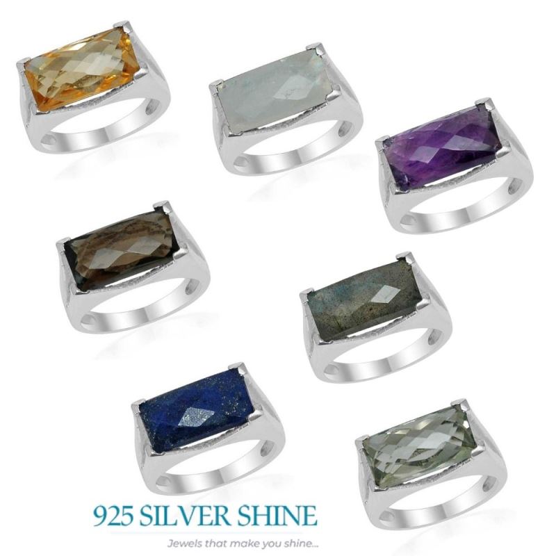 Solid 925 Silver Rings In Genuine Labradorite Gemstone 925SR1523_2