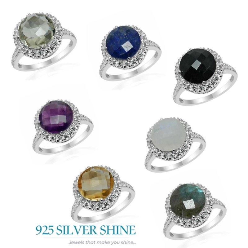 Natural Amethyts Gemstone Silver Rings Jewelry 925SR1547_2