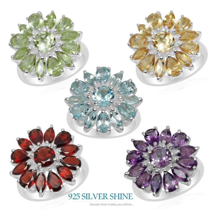 925 Sterling Silver Handmade Rings In Blue Topaz Gemstone Jewelry 925SR1569_2
