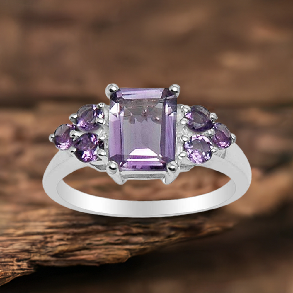 925 Sterling Silver Rings In Amethyst Gemstone Jewelry 925SR1582