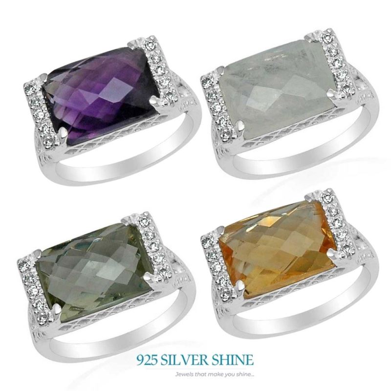 Amethyts Gemstone Sterling Silver Rings Jewelry 925SR1585_2