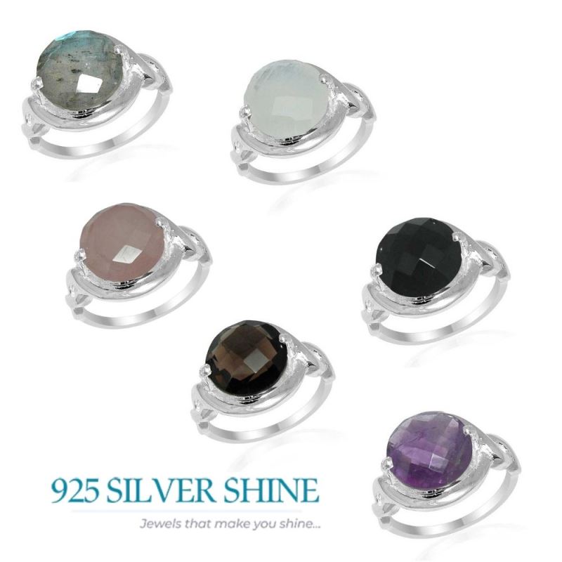 925 Sterling Silver Rings In Natural Labradorite Gemstone 925SR1597_2