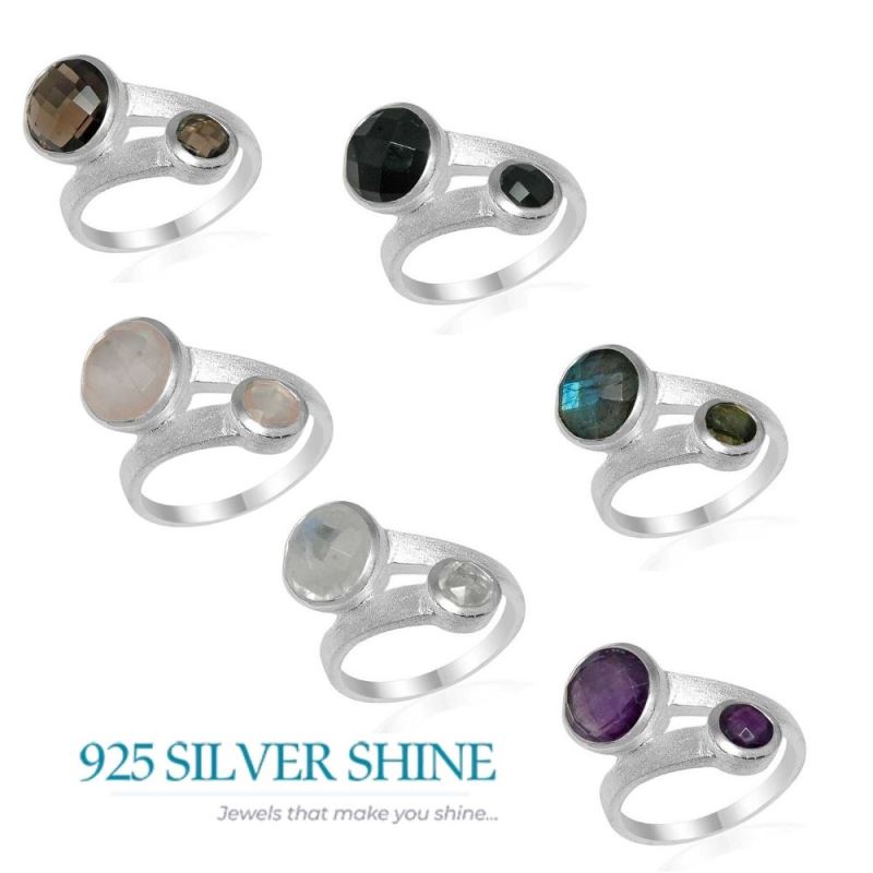 Genuine Smoky Quartz Gemstone Rings In Fine 925 Sterling Silver 925SR1614_2