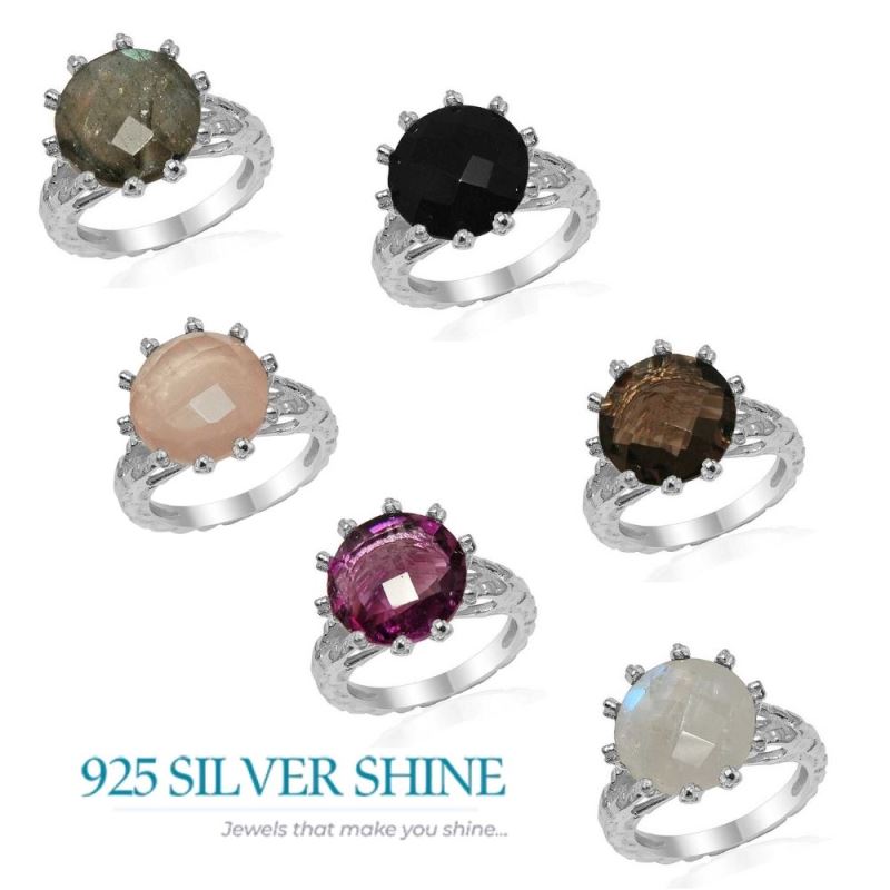 Semi Precious Smoky Quartz Gemstone Rings In 925 Sterling Silver Jewelry 925SR1640_2