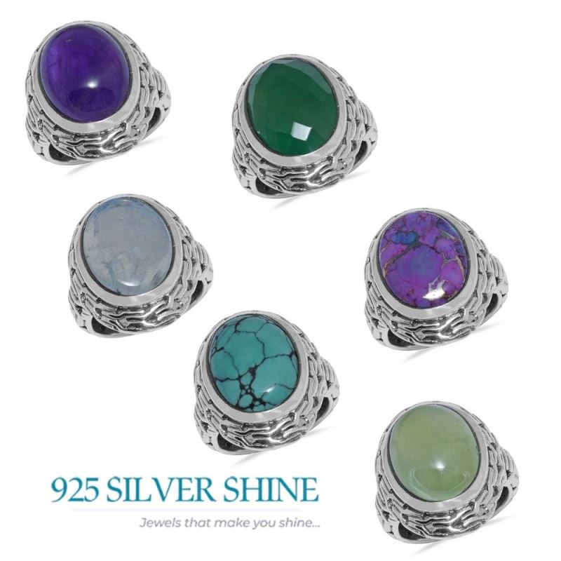 925 Sterling Silver Handmade Rings In Prehnite Gemstone Jewelry 925SR1646_2