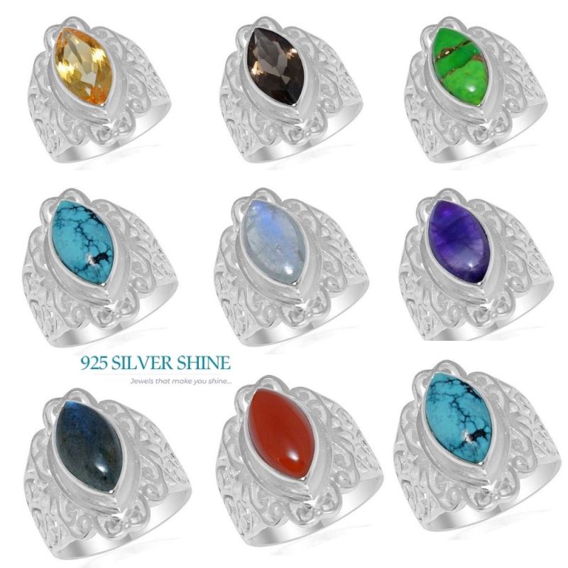 925 Sterling Silver Rings In Rainbow Moonstone Jewelry 925SR1651_2