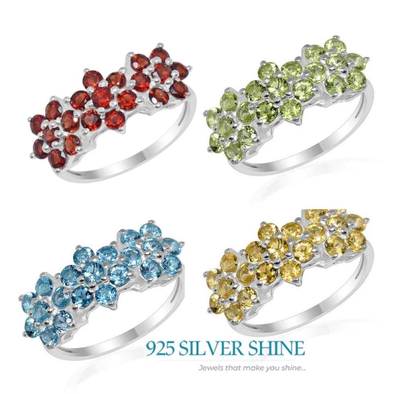 925 Sterling Silver Rings In Blue Topaz Gemstone Jewelry 925SR1664_2