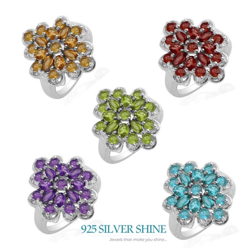 925 Sterling Silver Rings In Genuine Citrine Gemstone 925SR1705_2