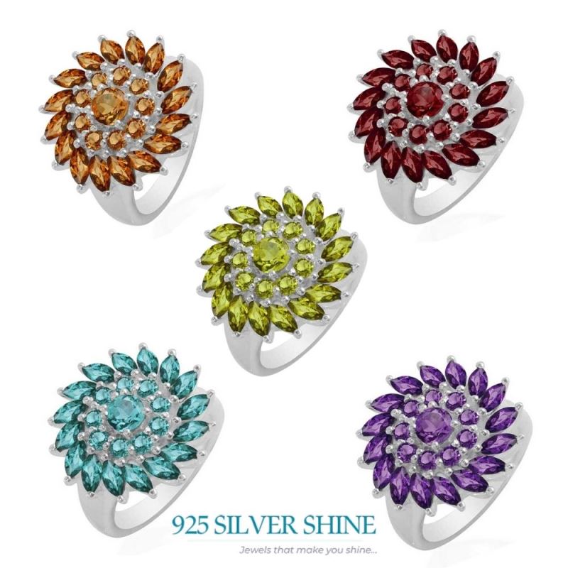 925 Sterling Silver Rings In Semi Precious Amethyst Gemstone 925SR1707_2