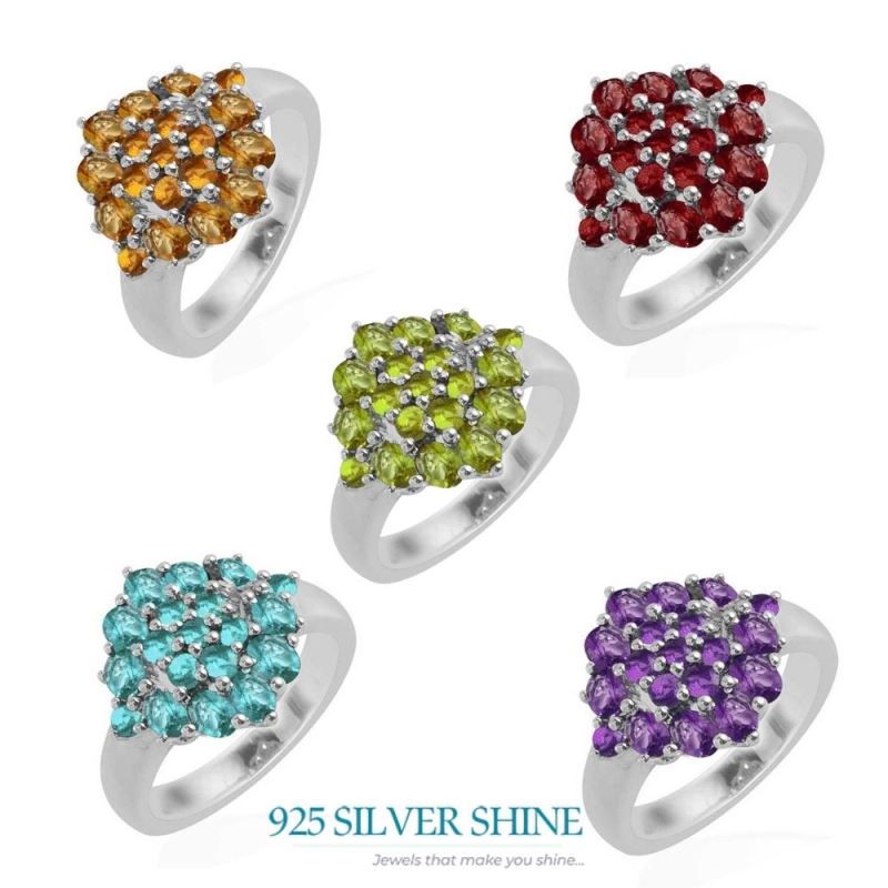 Genuine Garnet Gemstone Rings In 925 Sterling Silver Jewelry 925SR1714_2