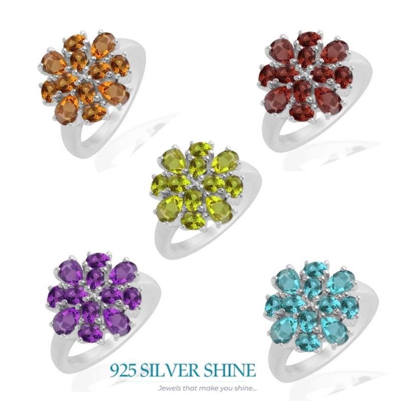 925 Sterling Silver Handmade Rings In Blue Topaz Gemstone Jewelry 925SR1736_2