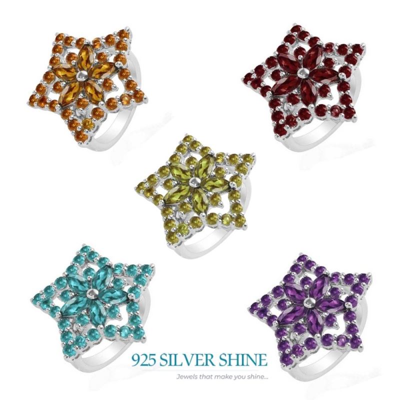 925 Sterling Silver Handmade Rings In Garnet Gemstone Jewelry 925SR1739_2