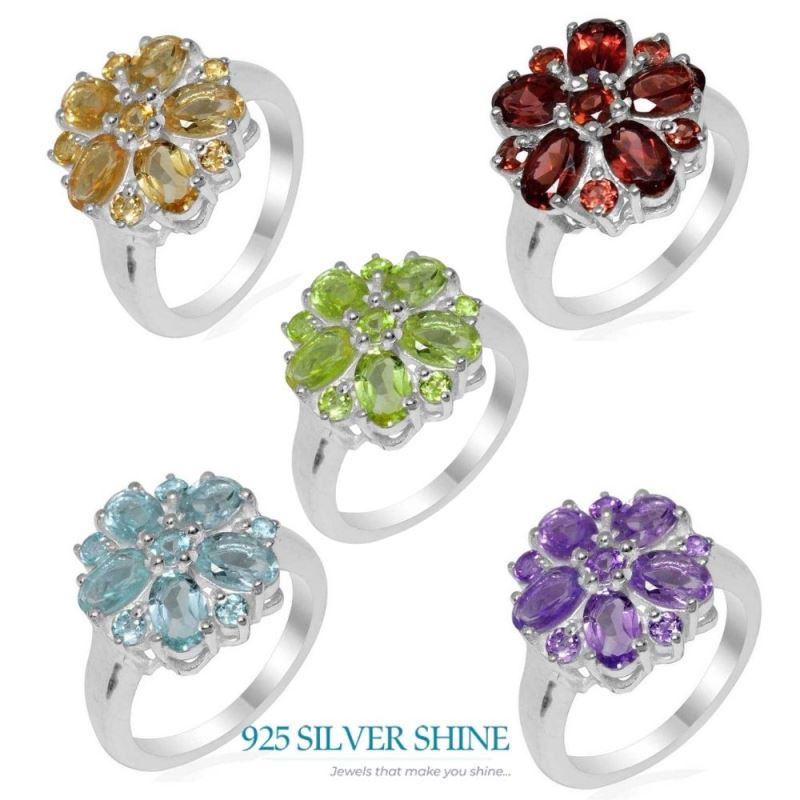925 Sterling Silver Rings In Semi Precious Blue Topaz Gemstone 925SR1756_2