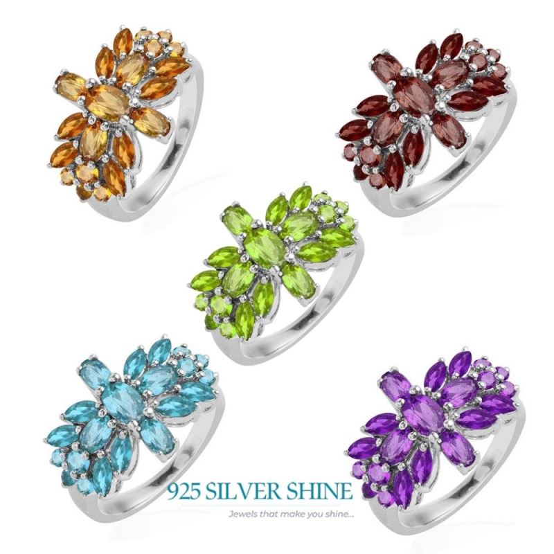 925 Sterling Silver Rings In Genuine Amethyst Gemstone 925SR1757_2