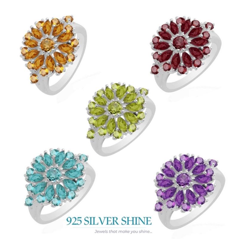 Fine 925 Sterling Silver Rings In Semi Precious Amethyst Gemstone 925SR1762_2