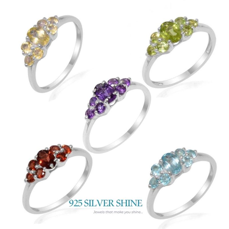 Semi Precious Peridot Gemstone Rings In Solid 925 Silver 925SR1768_2