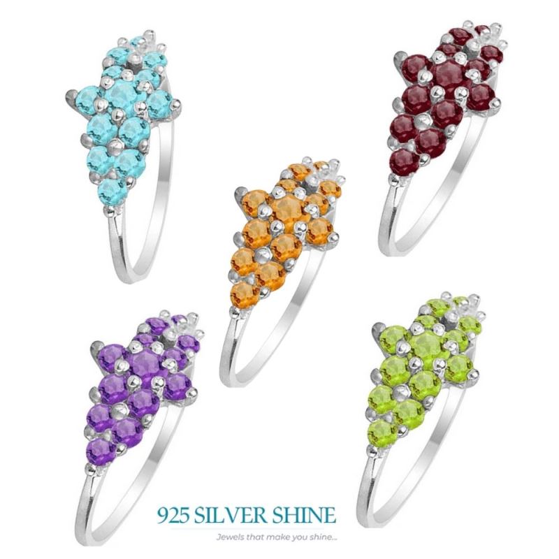925 Sterling Silver Rings In Natural Peridot Gemstone 925SR1773_1