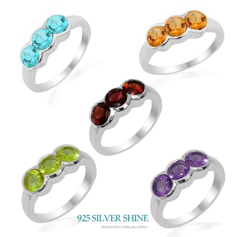 925 Sterling Silver Rings In Semi Precious Citrine Gemstone 925SR1780_1