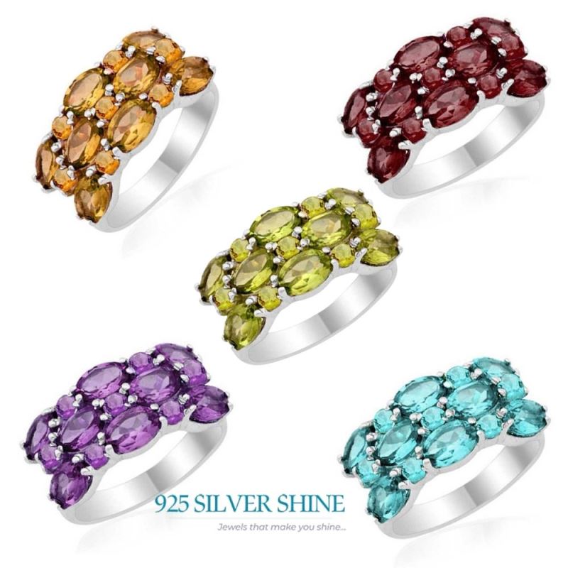 Genuine Citrine Gemstone Rings In 925 Sterling Silver Jewelry 925SR1790_1
