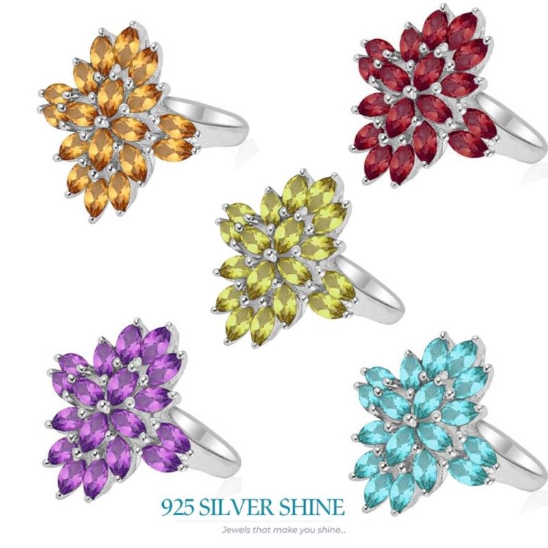 925 Sterling Silver Handmade Rings In Amethyst Gemstone Jewelry 925SR1817_1