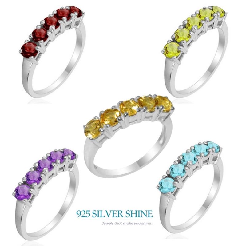 925 Sterling Silver Rings In Natural Amethyst Gemstone 925SR1822_2