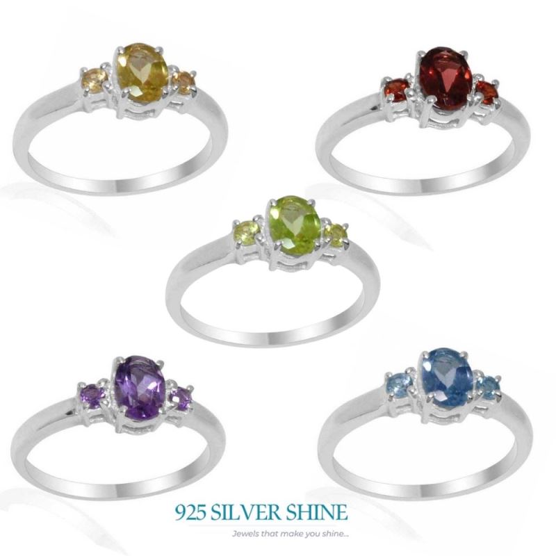 Solid 925 Silver Rings In Genuine Amethyst Gemstone 925SR1827_2