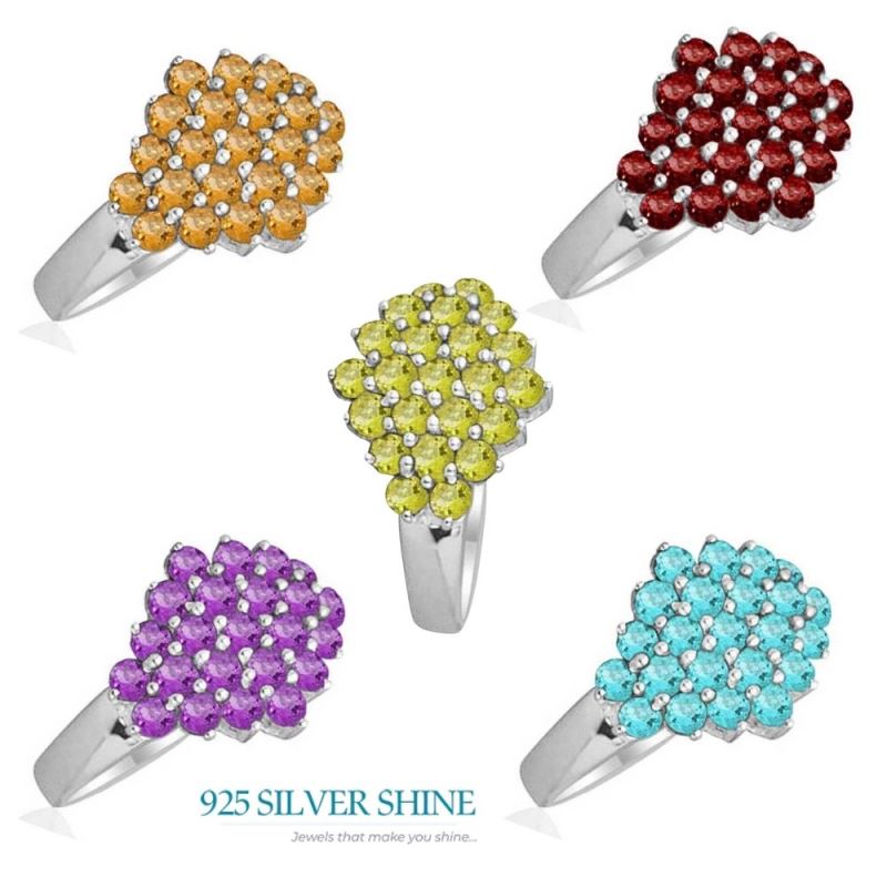 Semi Precious Amethyst Gemstone Rings In 925 Sterling Silver 925SR1832_1