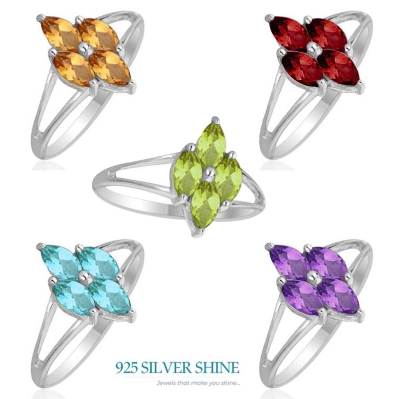 925 Sterling Silver Rings In Natural Blue Topaz Gemstone 925SR1846_2