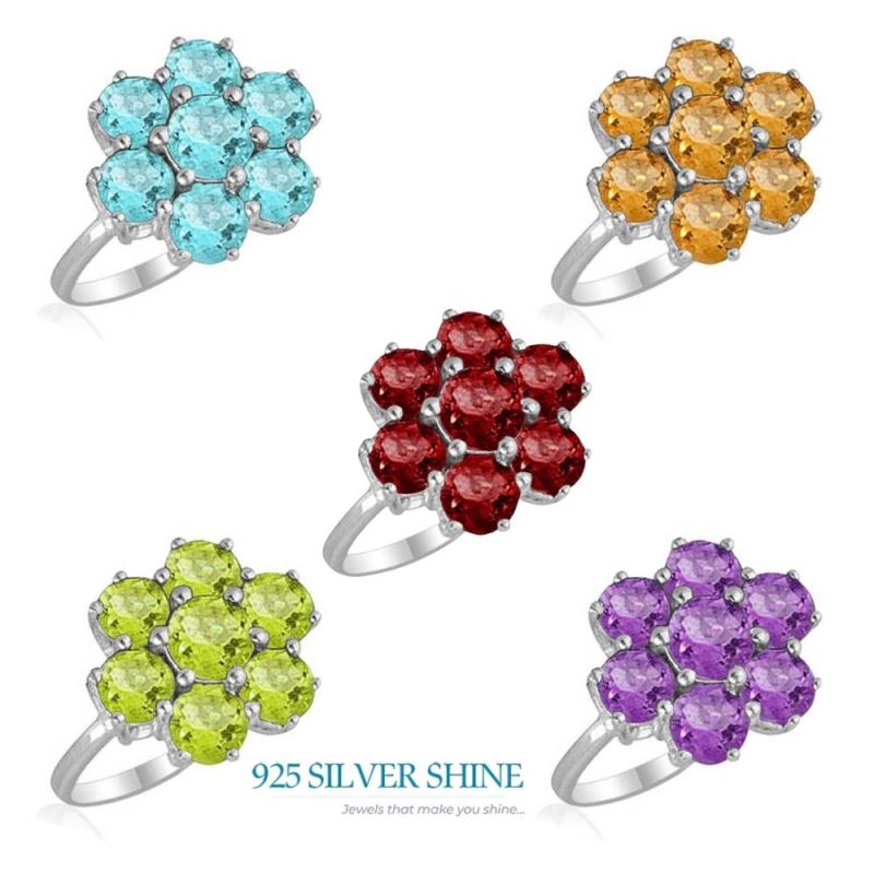 925 Sterling Silver Rings In Natural Garnet Gemstone 925SR1849_1