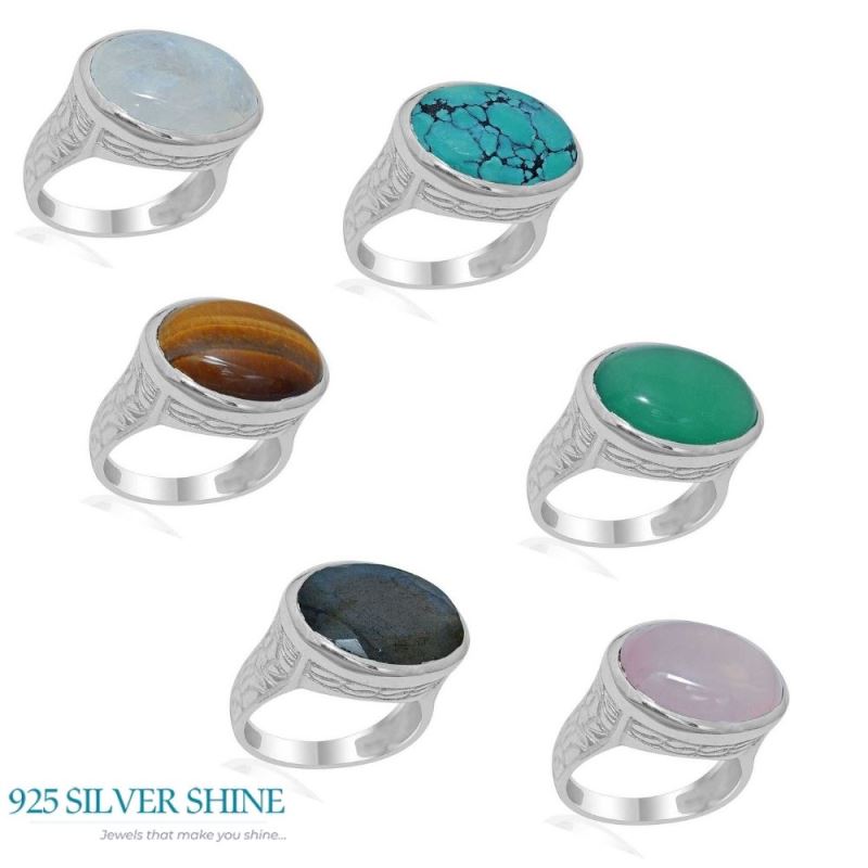 925 Sterling Silver Rings In Natural Turquoise Gemstone 925SR1901_2