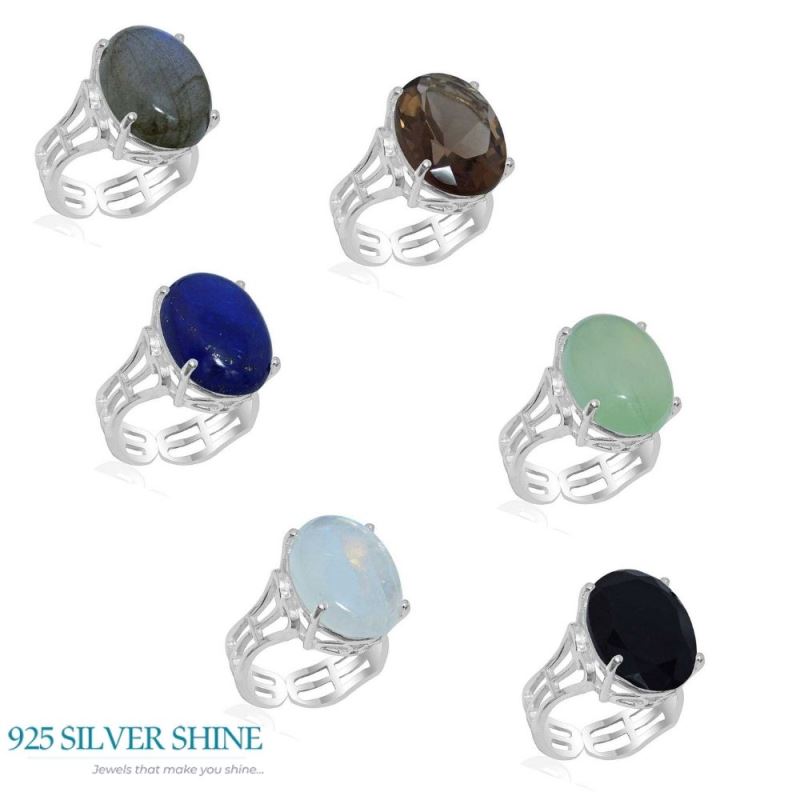 Fine 925 Sterling Silver Rings In Natural Labradorite Gemstone 925SR1907_2