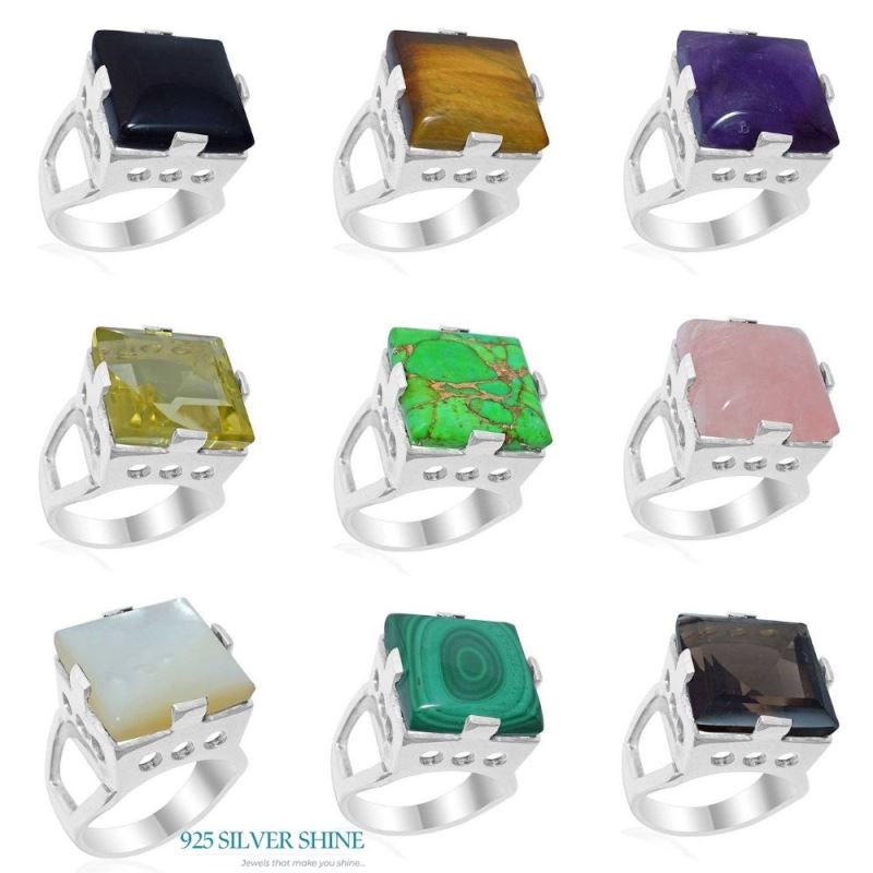 Semi Precious Tiger's Eye Gemstone Rings In 925 Sterling Silver 925SR1911_2