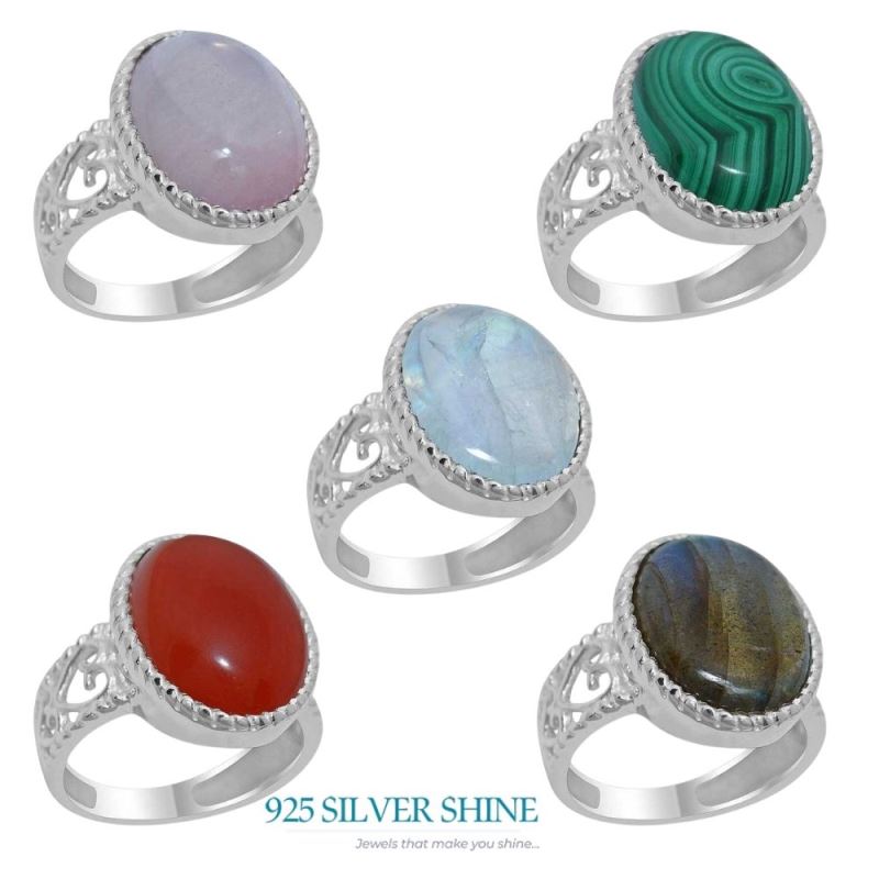 925 Sterling Silver Rings In Semi Precious Carnelian Gemstone 925SR1920_2