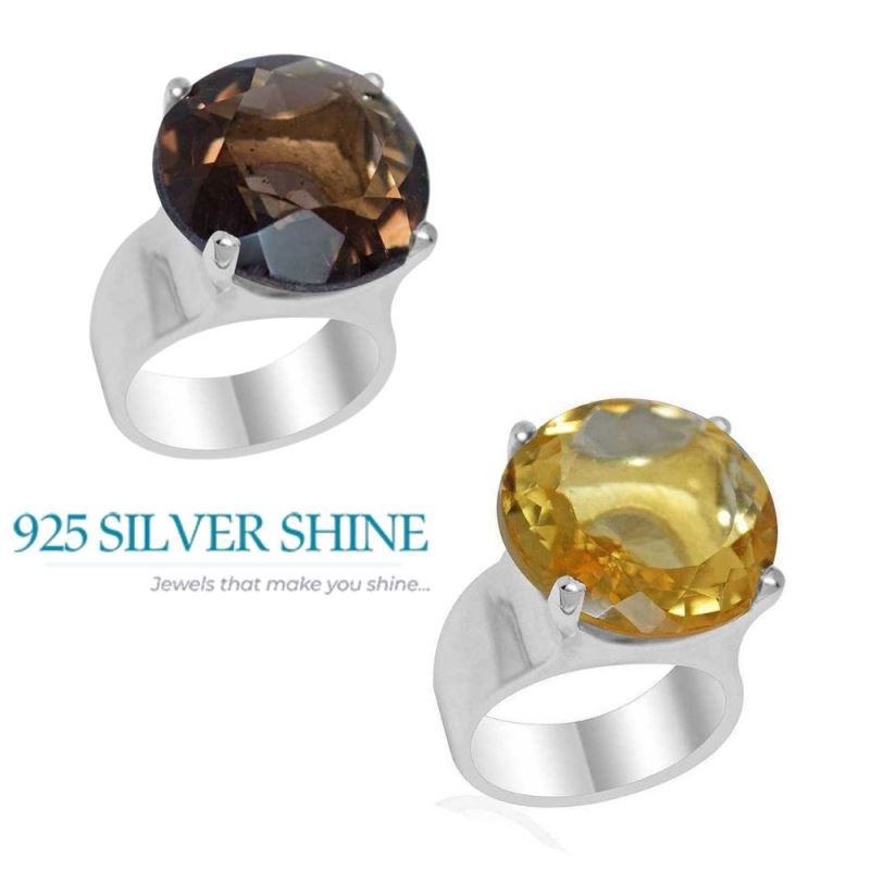 Handmade Sterling Silver Citrine Gemstone Rings 925SR1935_2