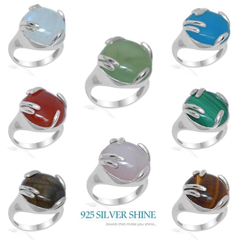 Natural Aventurine Gemstone Rings In 925 Sterling Silver Jewelry 925SR1943_2