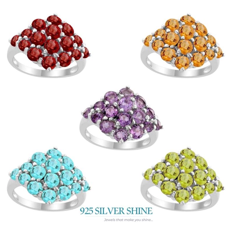 925 Sterling Silver Handmade Rings In Blue Topaz Gemstone Jewelry 925SR1962_1