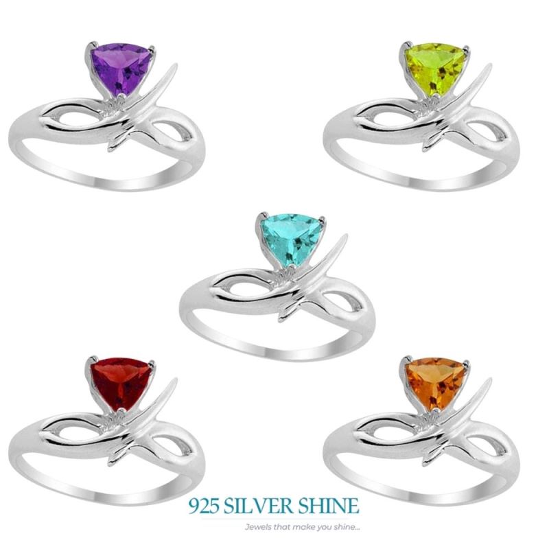 Natural Amethyst Silver Rings For Women's 925SR1968_2