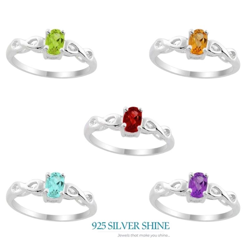 925 Sterling Silver Handmade Rings In Blue Topaz Gemstone Jewelry 925SR1977_1