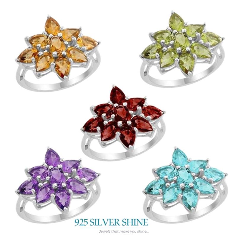 925 Sterling Silver Rings In Semi Precious Peridot Gemstone 925SR1999_1