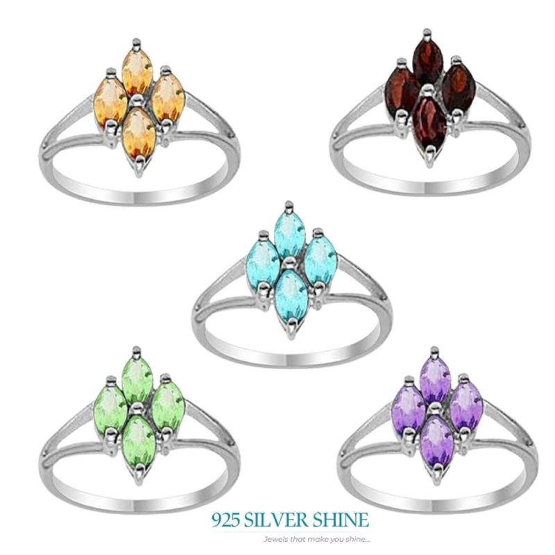 Semi Precious Blue Topaz Gemstone Rings In 925 Sterling Silver Jewelry 925SR2023_1