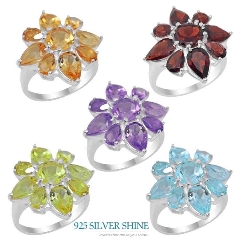 925 Sterling Silver Handmade Rings In Blue Topaz Gemstone Jewelry 925SR2033_2